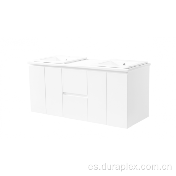 Mueble de baño colgado de pared con lavabo.